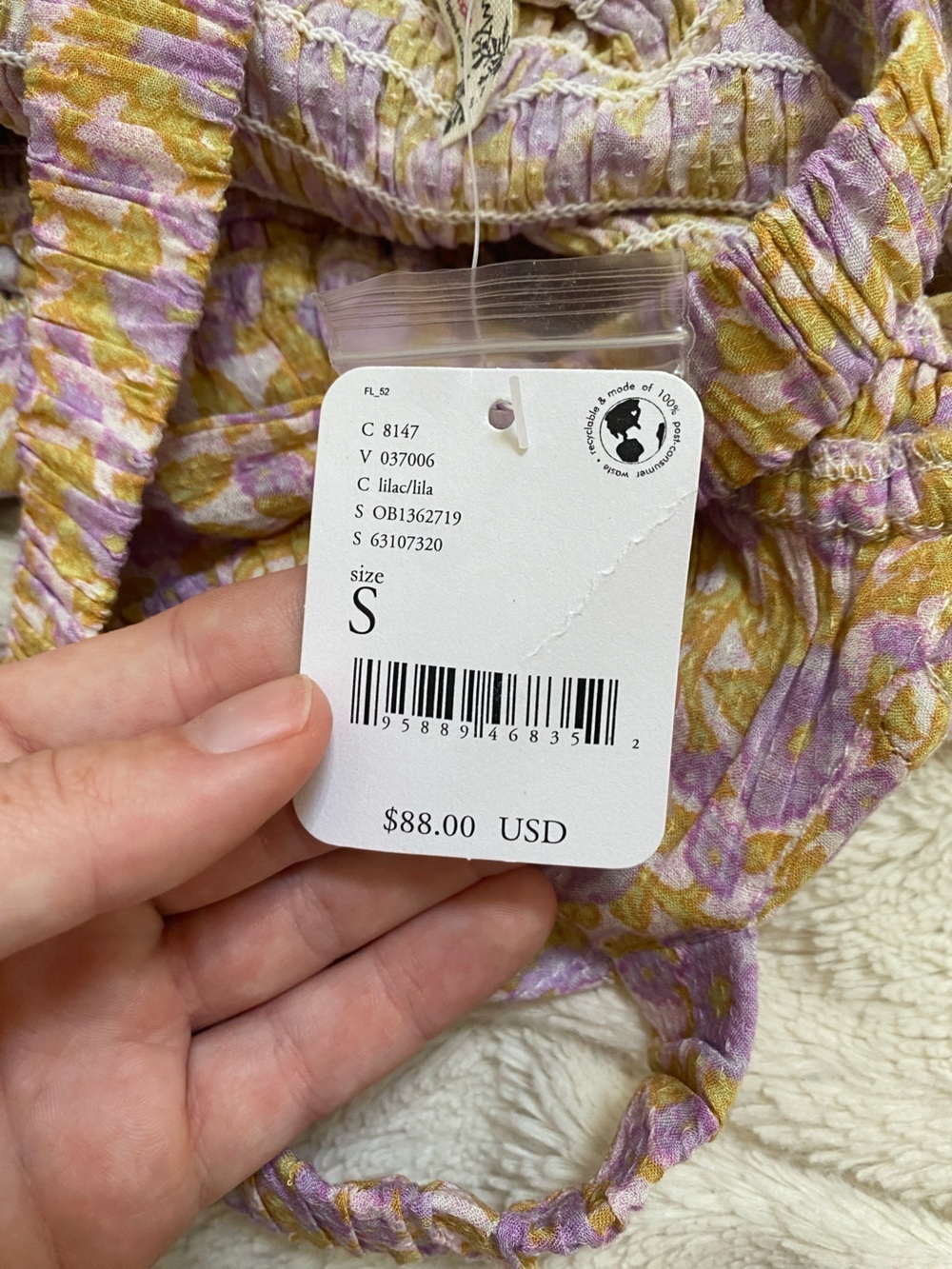 NWT Intimately Free People Juniper smocked bodycon slip dress floral Sz S - Picture 8 of 8